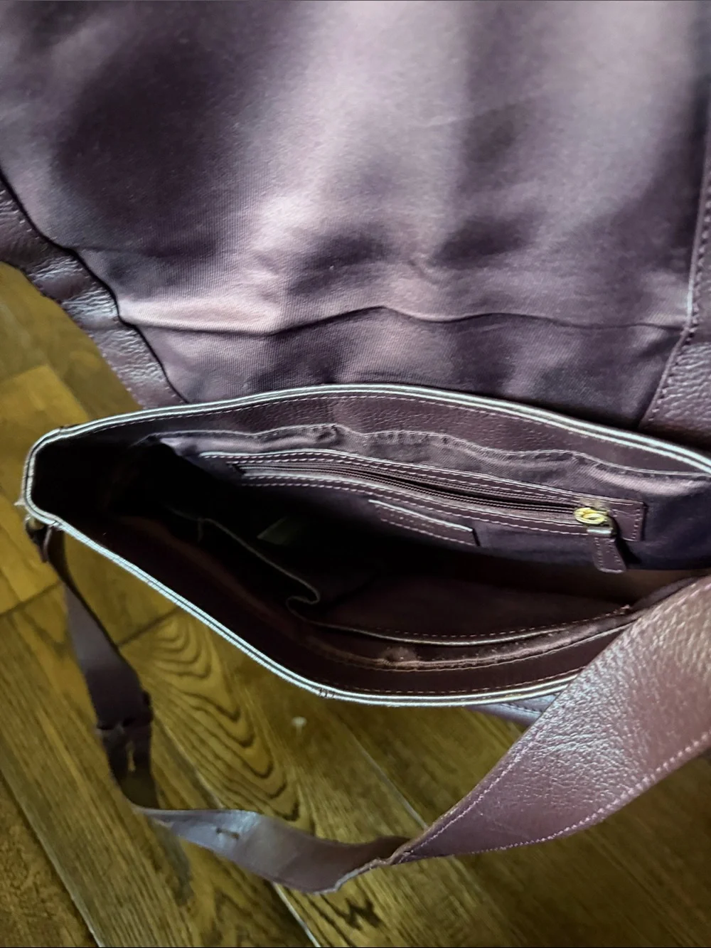 MERCER  MADISON Genuine Leather Crossbody Bag in Deep Plum Crossbody